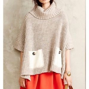 Moth Turtleneck Poncho Anthropologie
